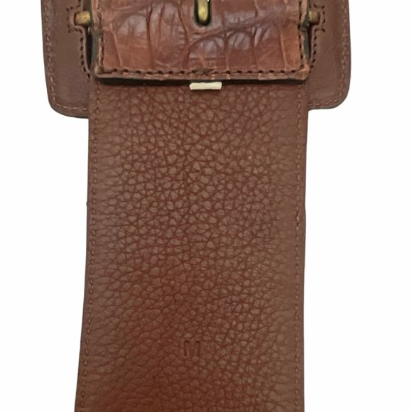 Ralph Lauren Brown Alligator Wide Trench Buckle Belt / Sz M main image 5